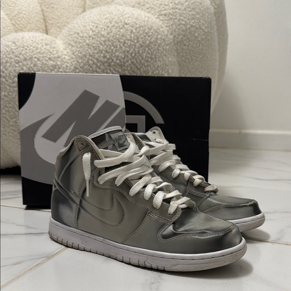 Silver High-Top Sneakers